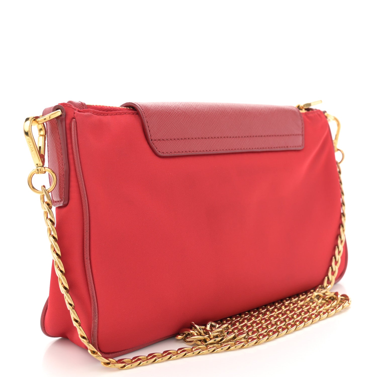 Prada Tessuto Nylon Saffiano Crossbody Bag Rosso 3 of 13