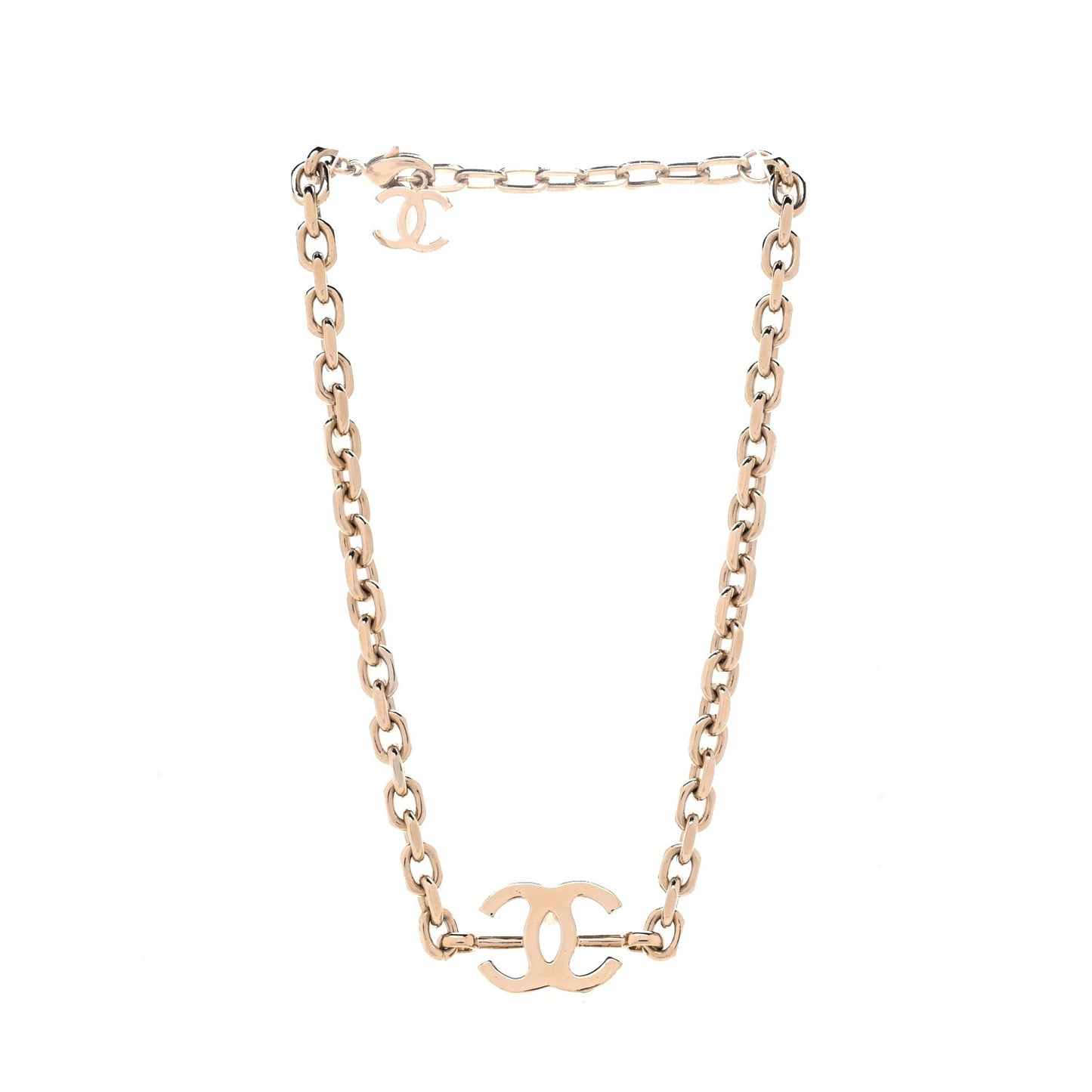 Metal CC Chain Link Necklace  Gold