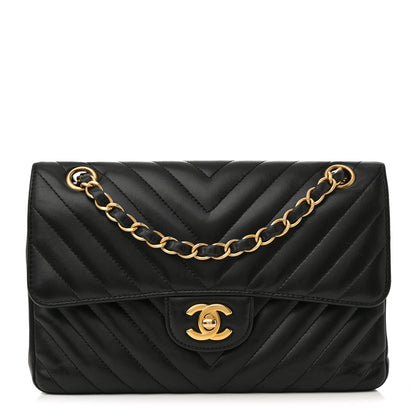 Chanel Lambskin Chevron Quilted Small Double Flap Black 1 of 14