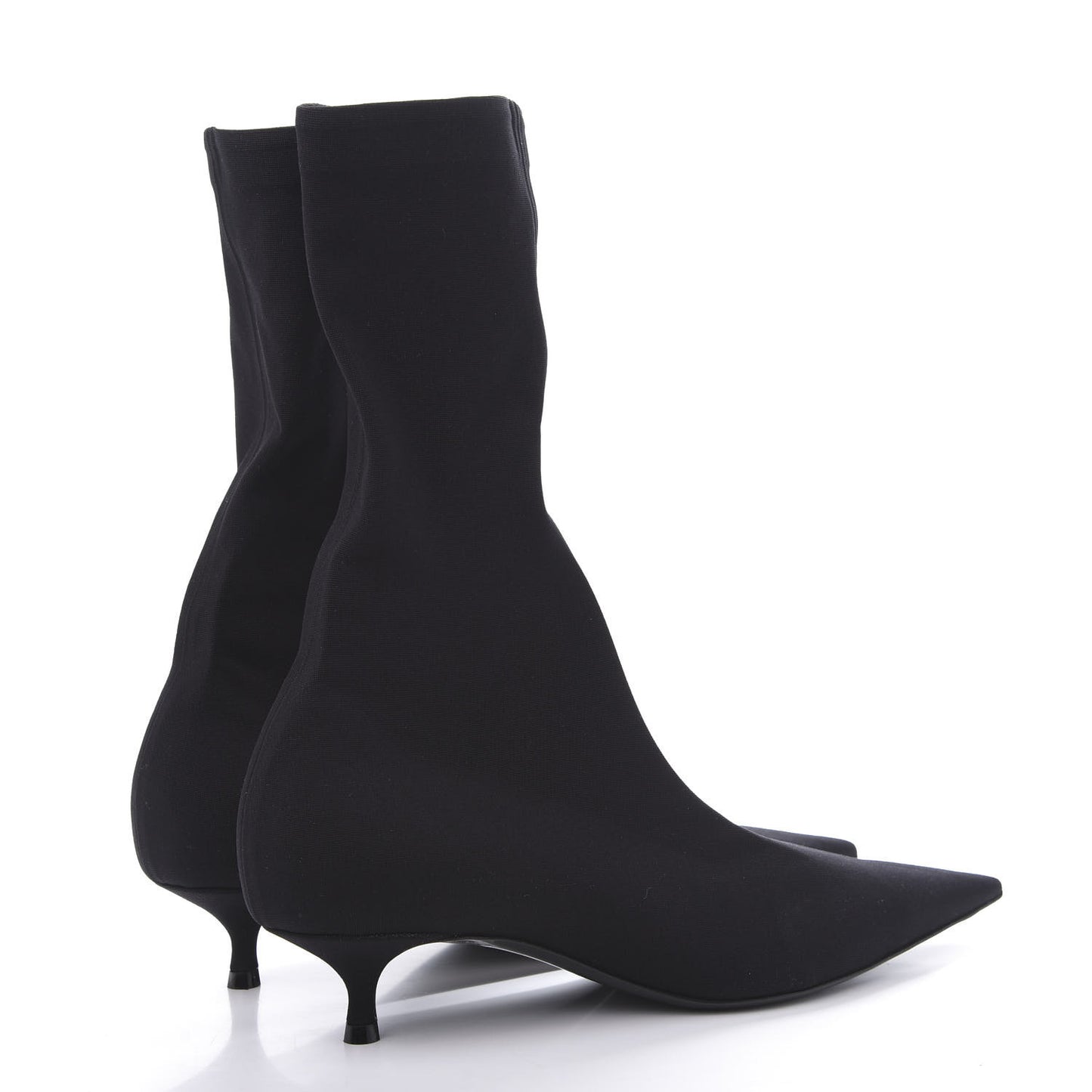 Jersey Crepe Extreme Pointed Toe Knife Booties 37 Black