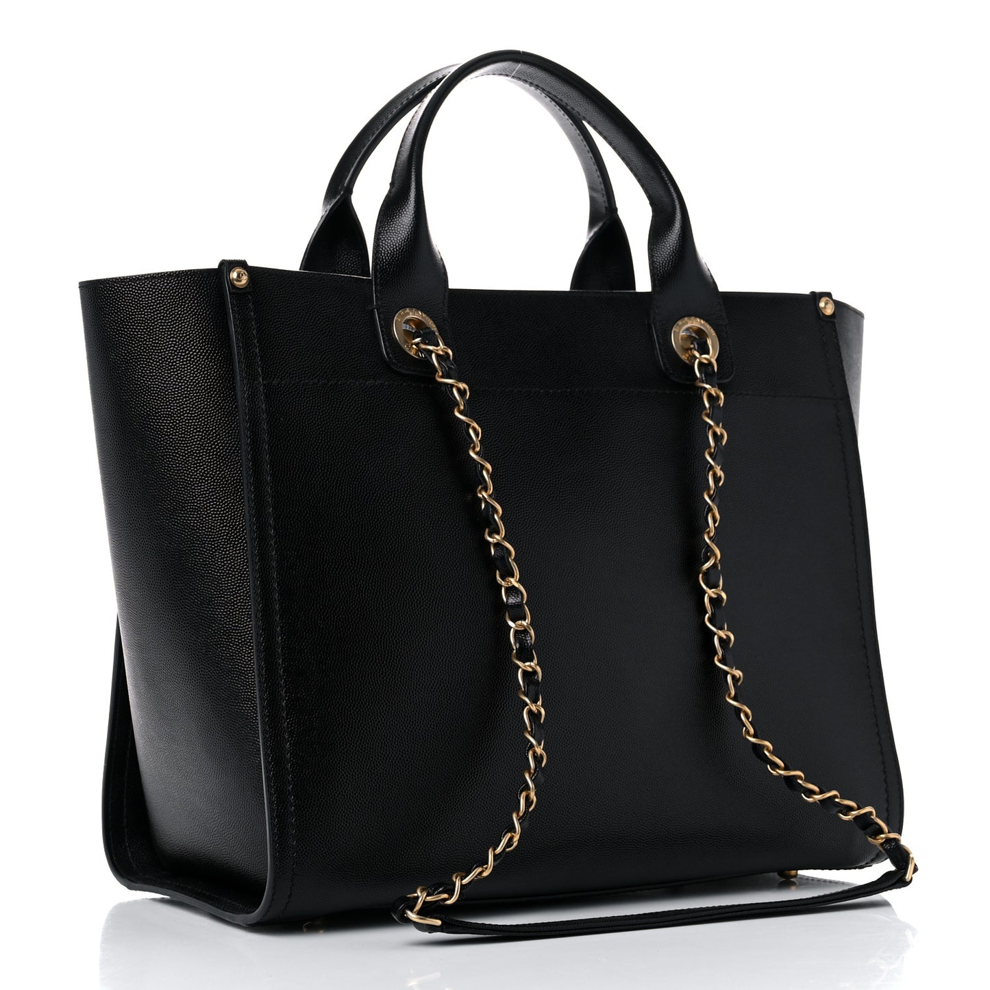 Caviar Small Studded Deauville Tote Black