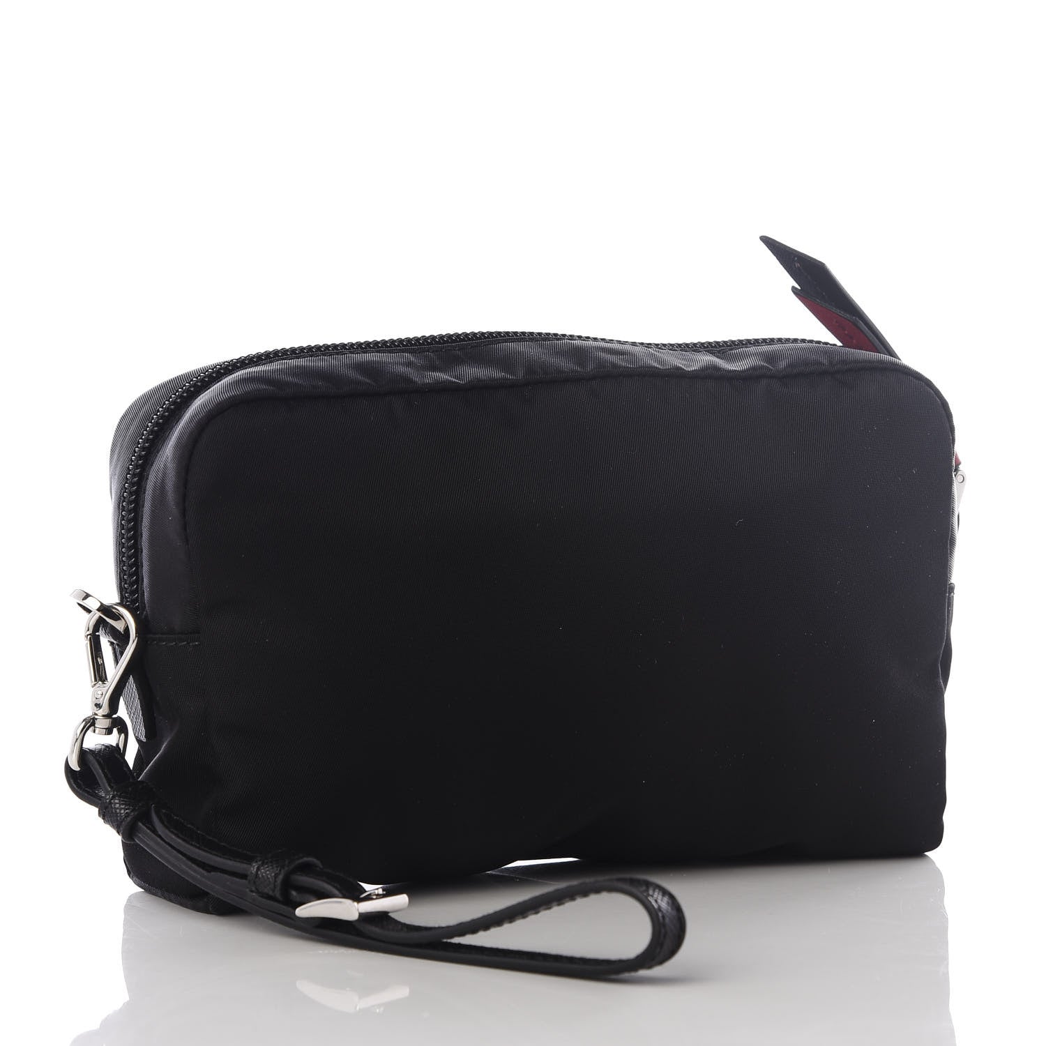 Prada Tessuto Nylon Saffiano Smalto Wristlet Black 2 of 7