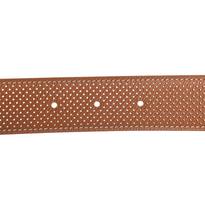 Hermes Epsom Perforated 32mm Belt Strap 75 Black Gold 5 of 6
