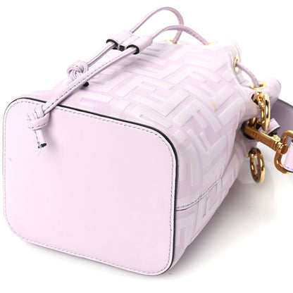 Fendi Vitello Termosport F is  FF 1974 Embossed Mini Mon Tresor Bucket Bag  Anemone 8 of 8