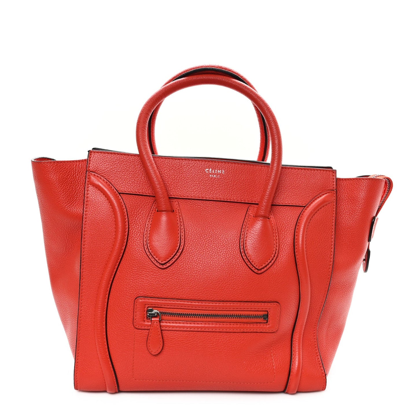 Drummed Calfskin Mini Luggage Coquelicot