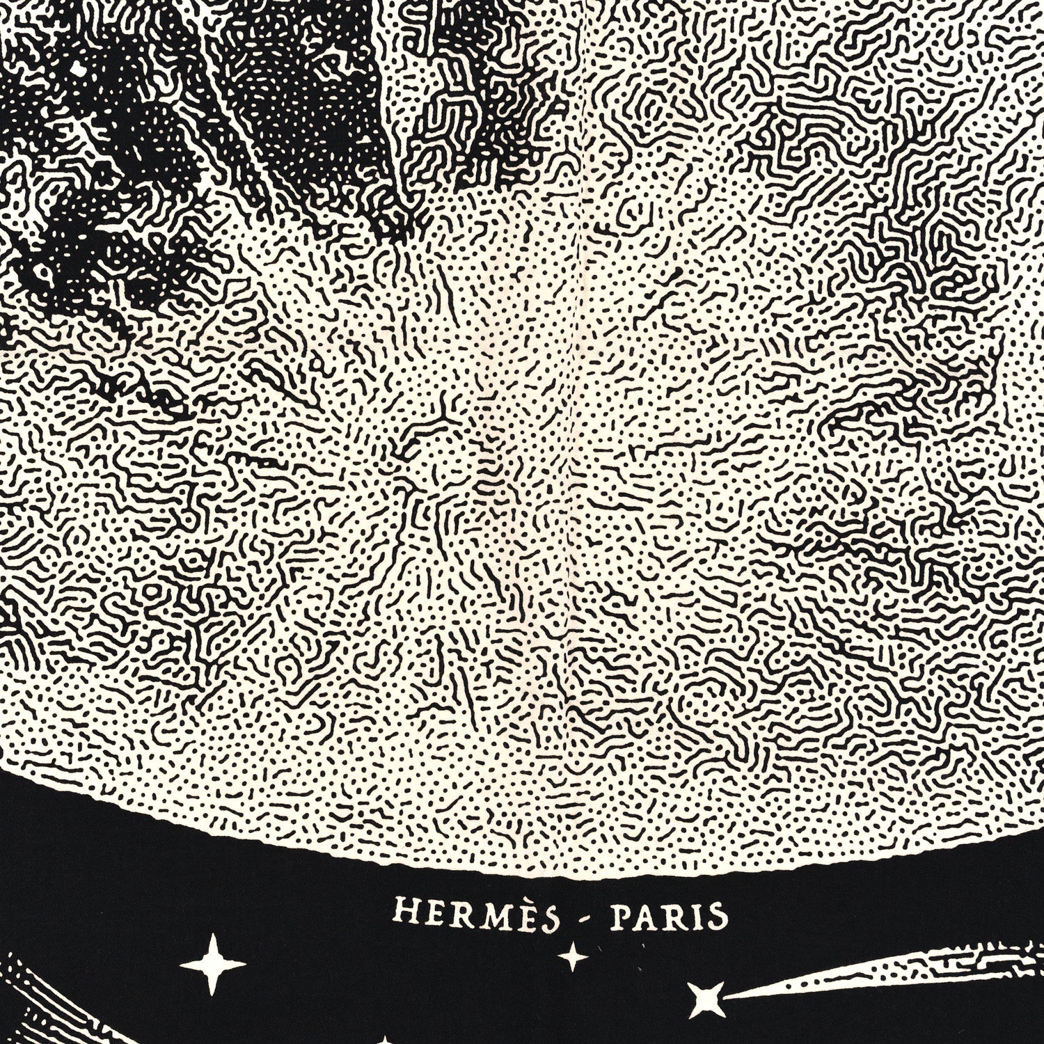 Hermes Silk Cashmere Clair De Lune Shawl 140 Black White 2 of 3