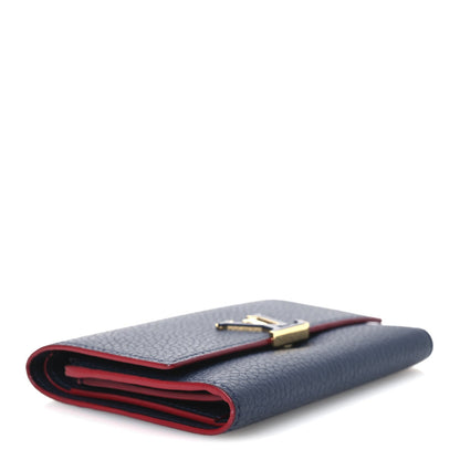 Louis Vuitton Taurillon Capucines Compact Wallet Marine Rouge 4 of 7