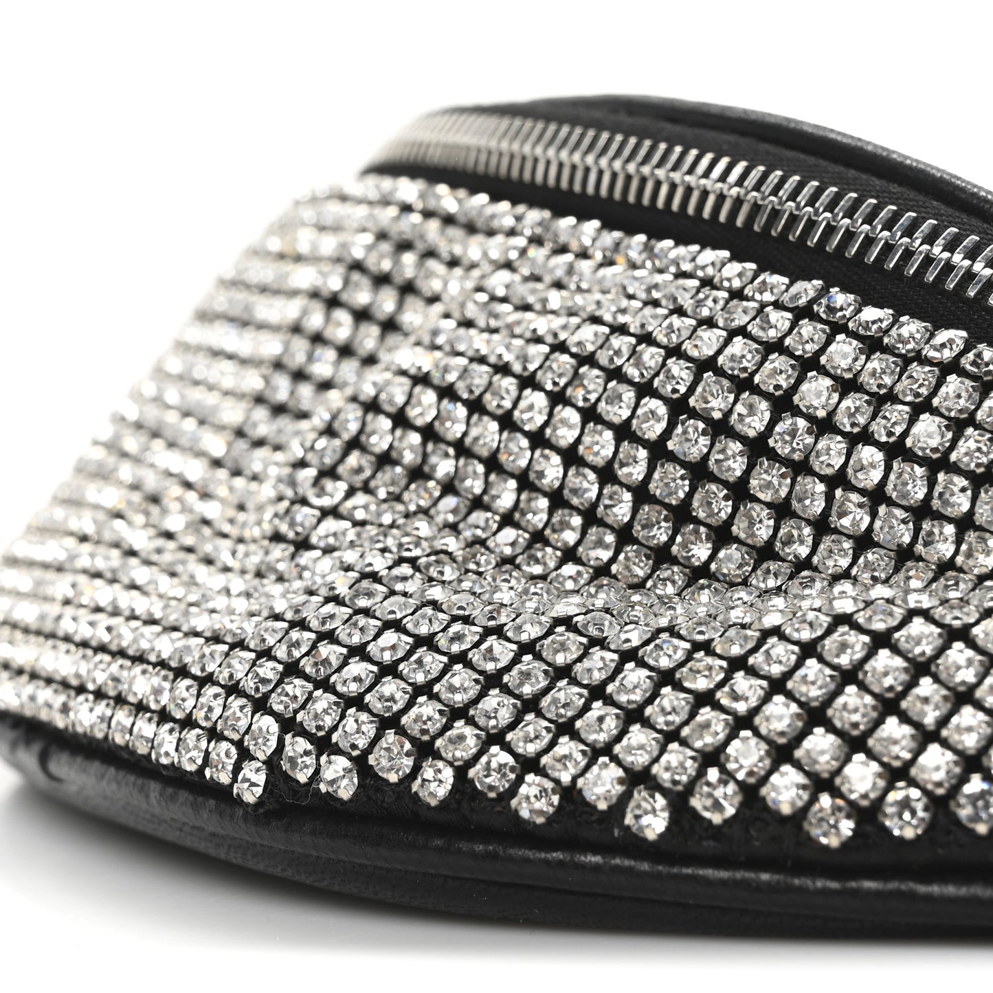 Rhinestone Mesh Mini Attica Belt Bag Black