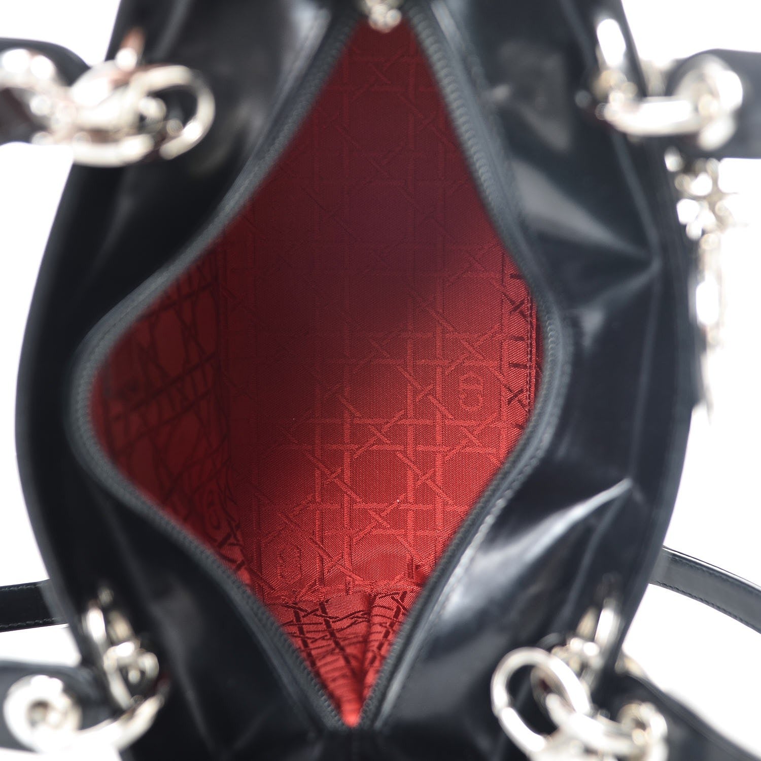 Christian Dior Patent Medium Lady Dior Black 6 of 8