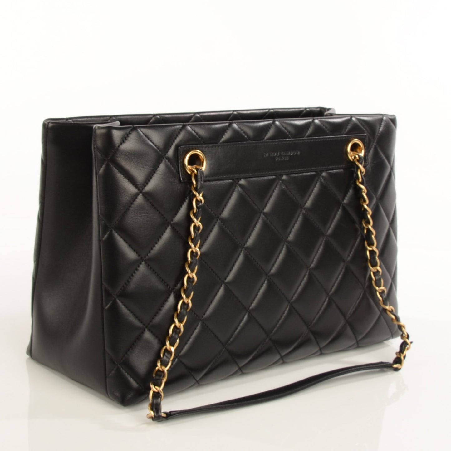 Lambskin Quilted Trendy CC Tote Black