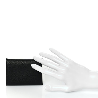 Hermes Epsom Calvi Duo Card Case Black 2 of 8