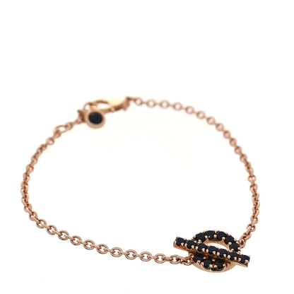 Hermes 18K Rose Gold Black Spinel Finesse Bracelet SH 1 of 3