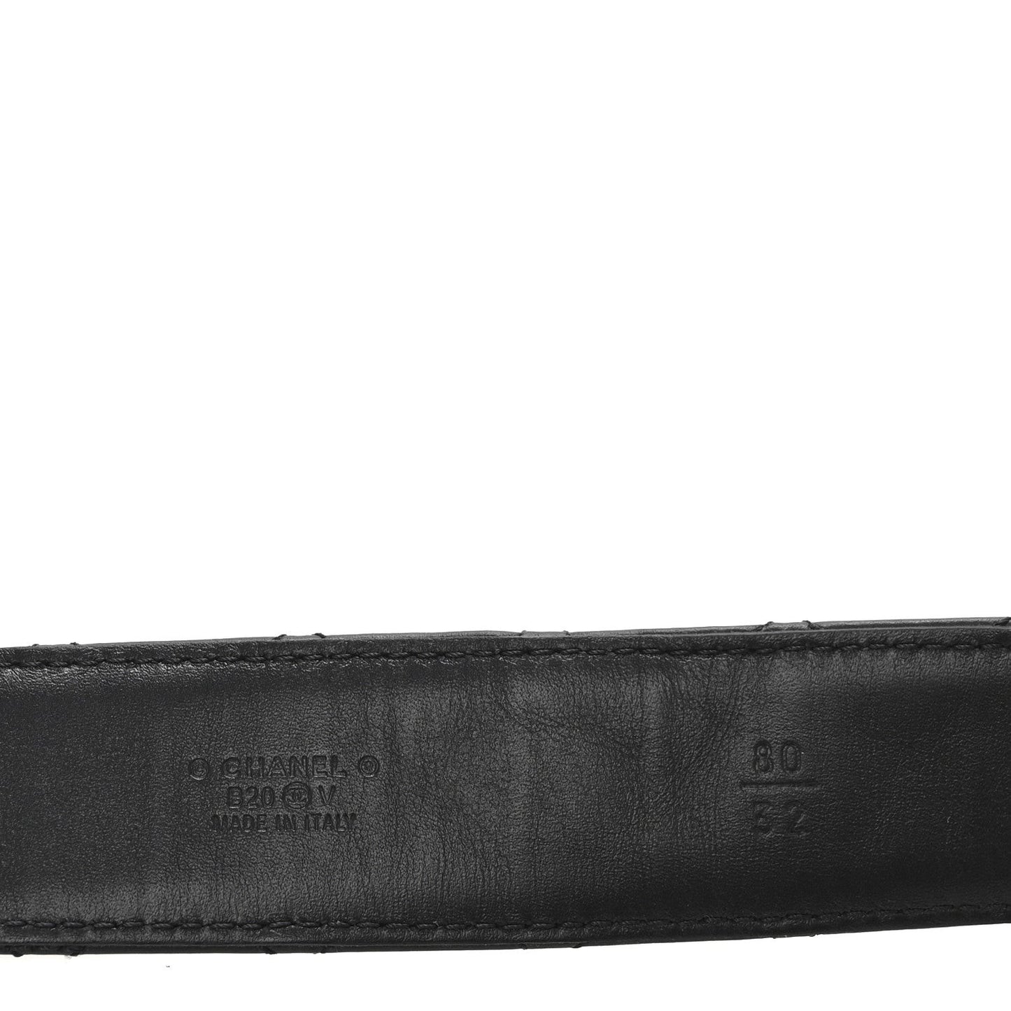 Calfskin Quilted CC Chain Belt 80 32 Black