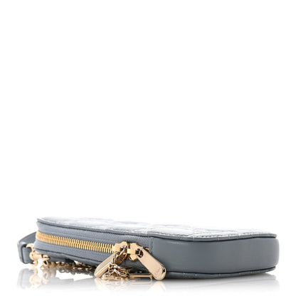 Christian Dior Lambskin Cannage Lady Dior Phone Holder Cloud Blue 4 of 7