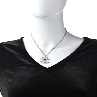 Chanel Baguette Crystal CC Pendant Necklace Silver 2 of 5