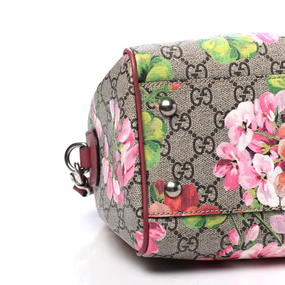 Gucci GG Supreme Monogram Blooms Small Boston Beige Multicolor Dry Rose 4 of 8