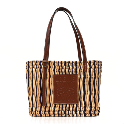 Loewe Reed Square Small Basket Tote Bag Natural Pecan Blue 1 of 9