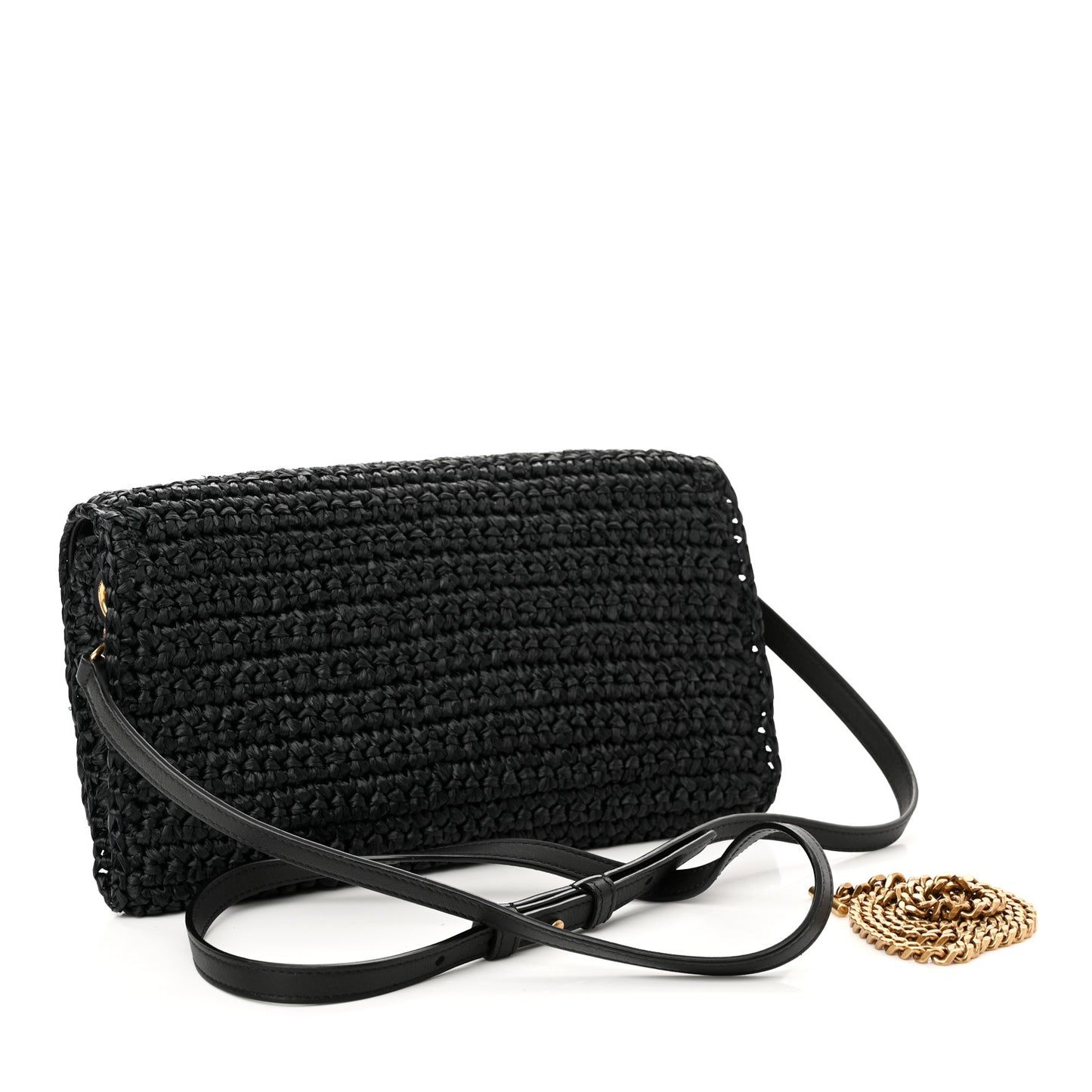 Raffia Monogram Tassel Kate 99 Black