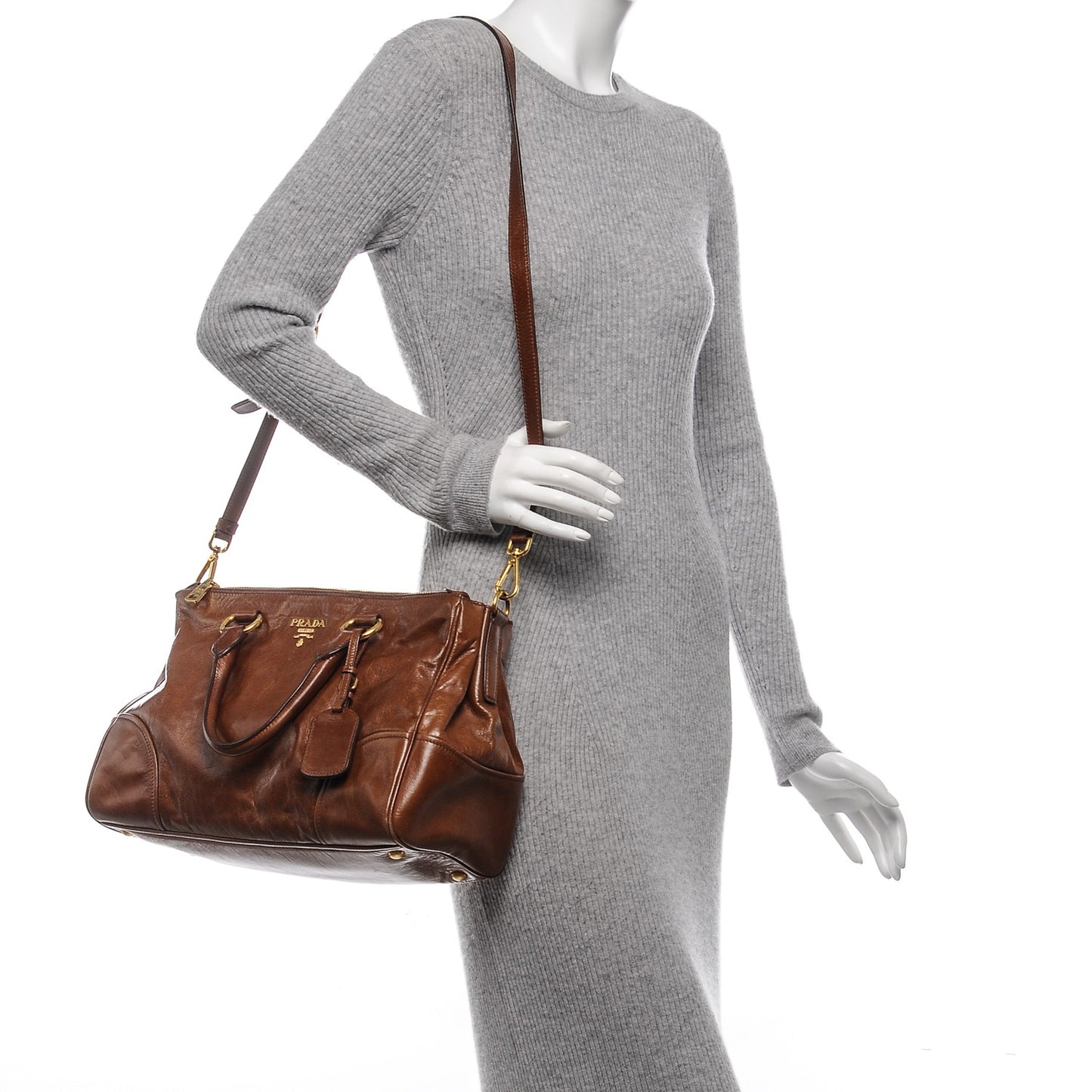 Vitello Shine Top Handle Bag Palissandro