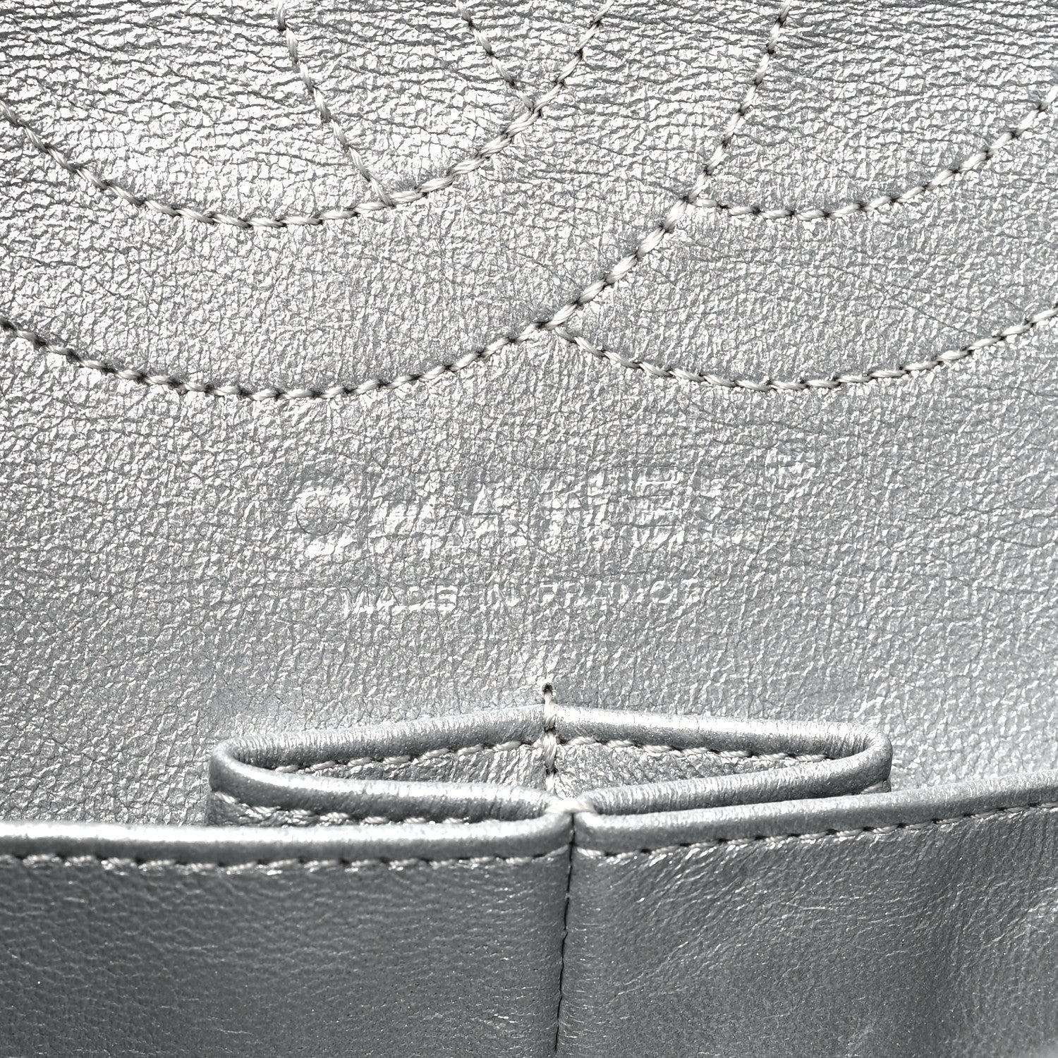 Chanel Striped Calfskin 2.55 Reissue 226 Flap Silver 6 of 7