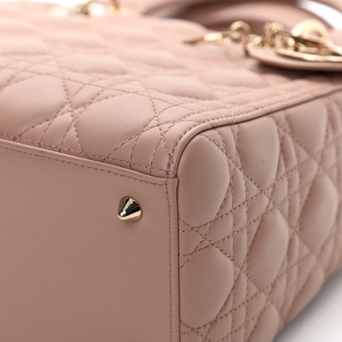 Lambskin Cannage Medium Lady Dior Bois de Rose