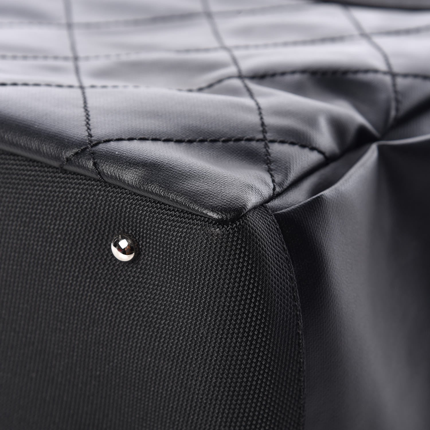 Chanel Coated Canvas Quilted Large Paris Biarritz Tote Black 14 of 14