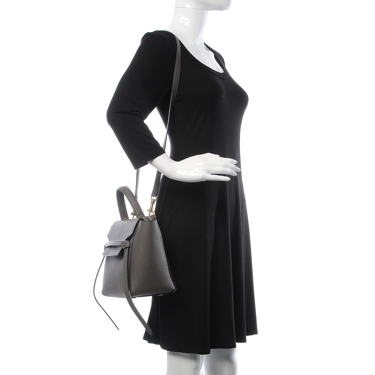 Celine Grained Calfskin Micro Belt Bag Grey 2 of 9