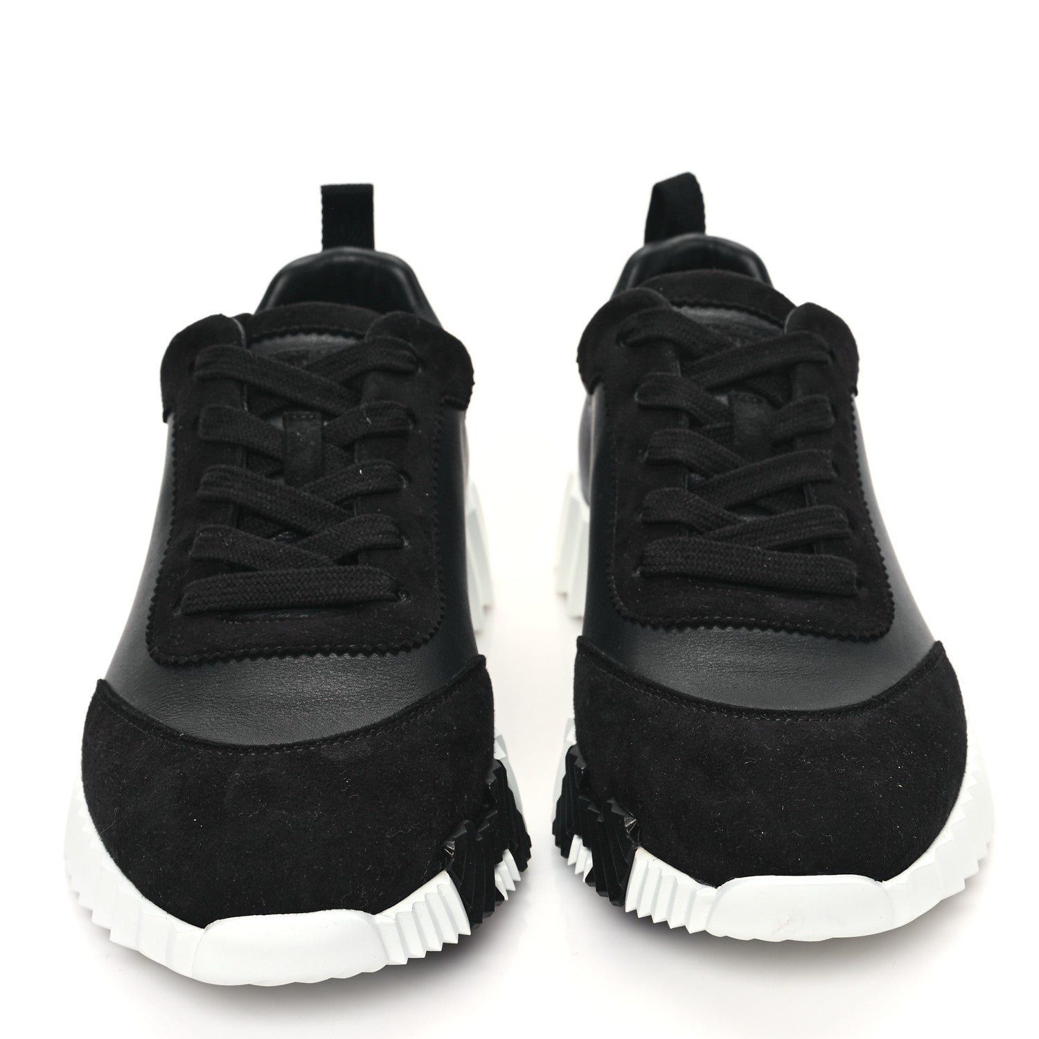 Hermes Goatskin Suede Goatskin Bouncing Sneakers 37 Black 2 of 8