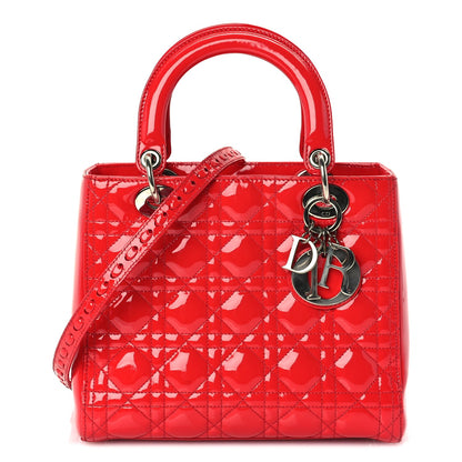 Christian Dior Patent Cannage Medium Lady Dior  Red 1 of 8