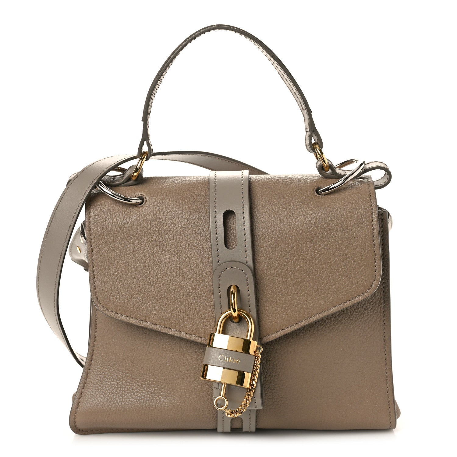 Chloe Shiny Grained Calfskin Small Aby Day Shoulder Bag Motty Grey 1 of 8