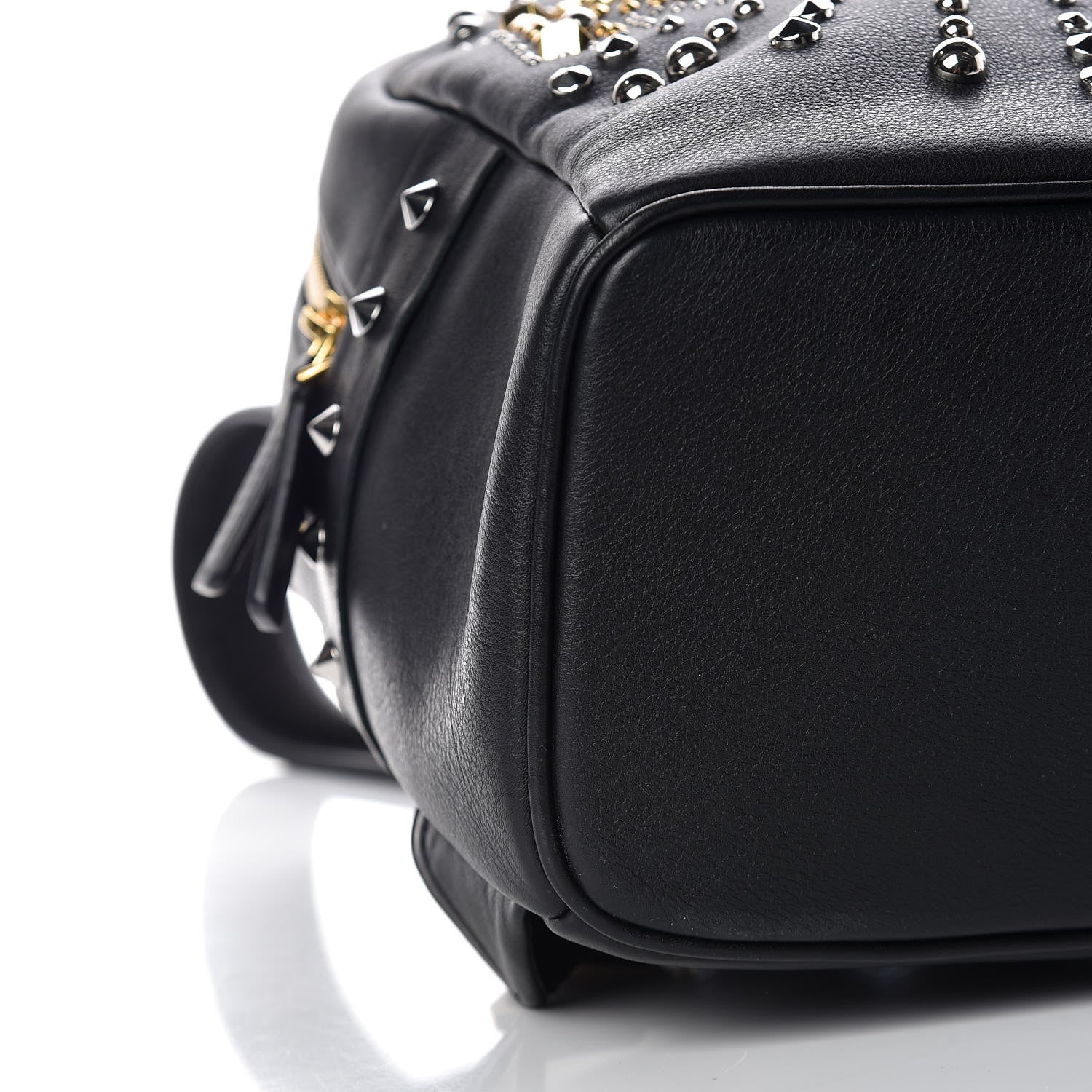 MCM Smooth Calfskin Radial Studded Stark Small Backpack Black 9 of 26