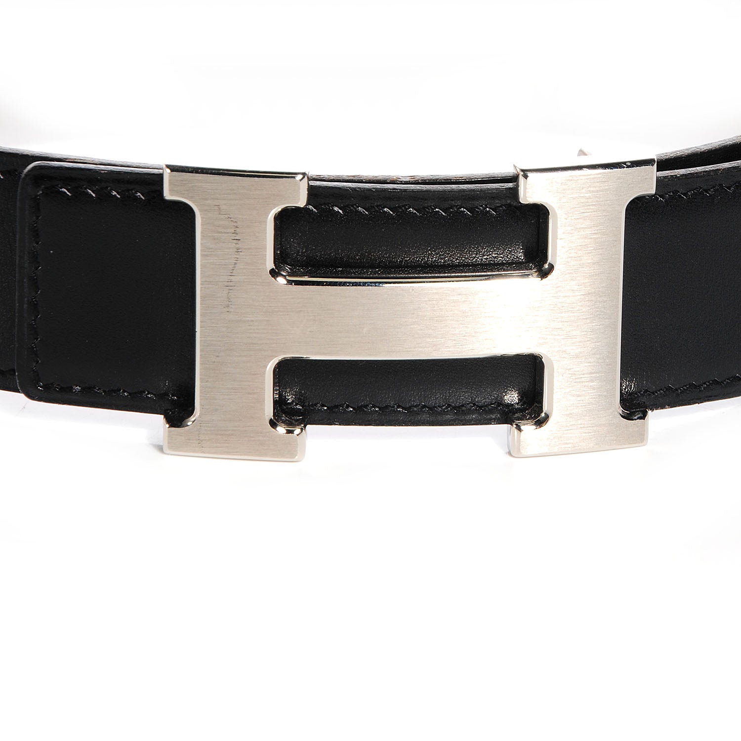 Hermes Box Courchevel Reversible Constance Brushed Silver 32mm H Belt 65 Noir Gold 3 of 6