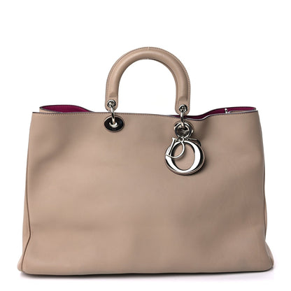 Christian Dior Smooth Calfskin Large Diorissimo Tote Beige Fuchsia 2 of 9