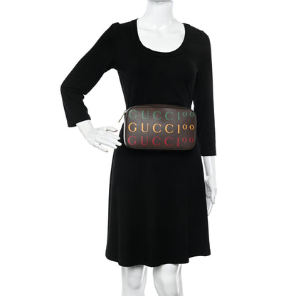 Gucci Textured Dollar Calfskin Gucci 100 Aria Belt Bag 100 40 New Acero Multicolor 2 of 10