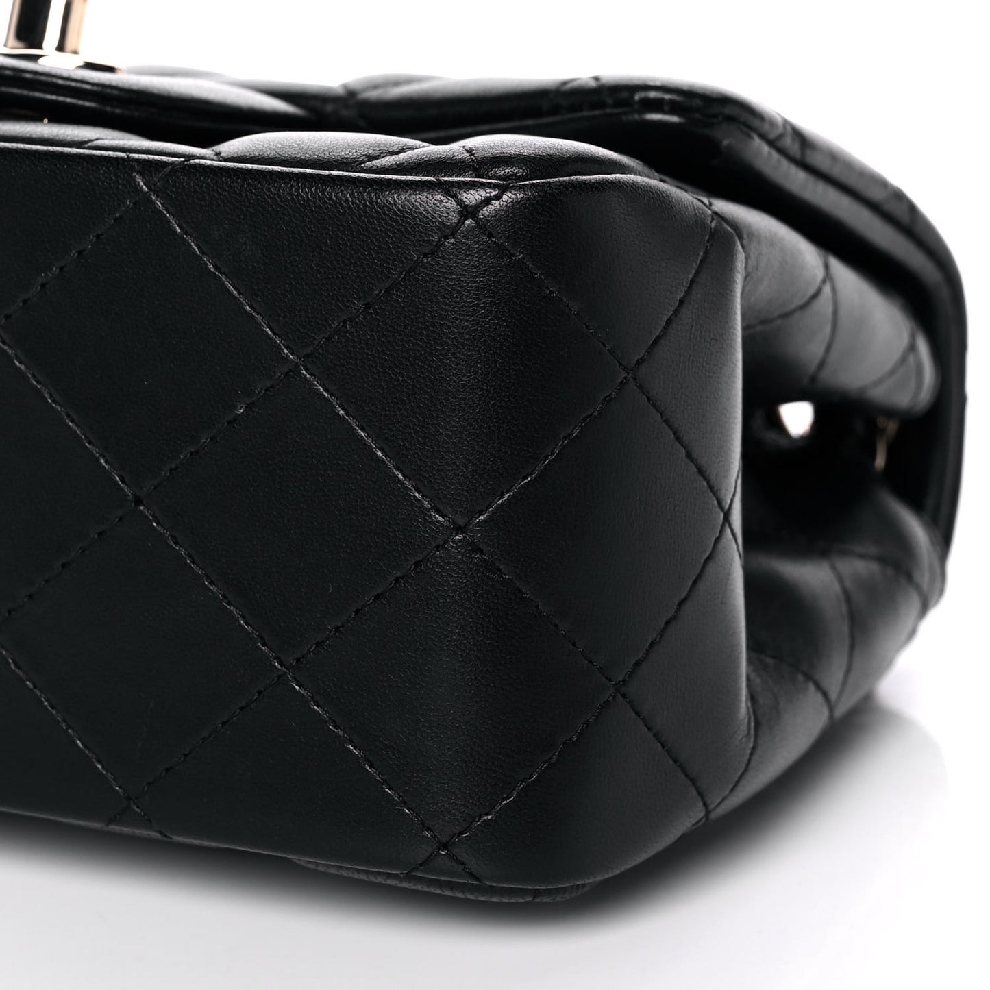 Lambskin Quilted Mini Square Flap Black