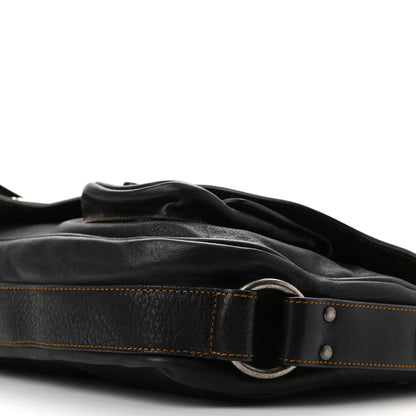 Christian Dior Calfskin Medium Gaucho Double Saddle Bag Black 9 of 21