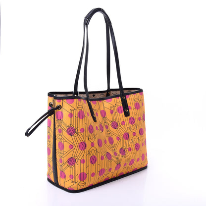 MCM Visetos Medium Project Reversible Shopper Tote Beige 11 of 14