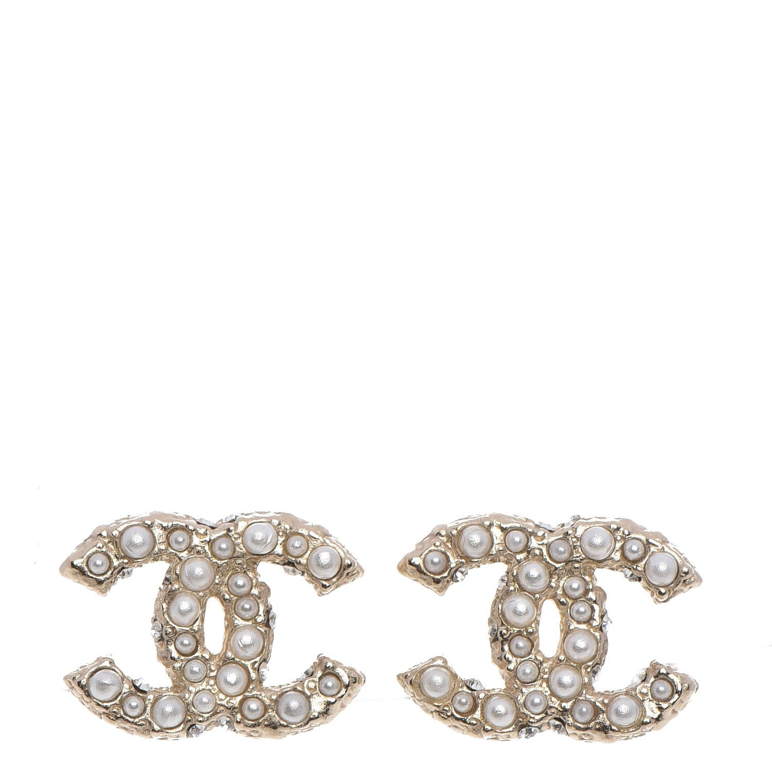 Chanel Pearl CC Earrings Light Gold 1 of 5