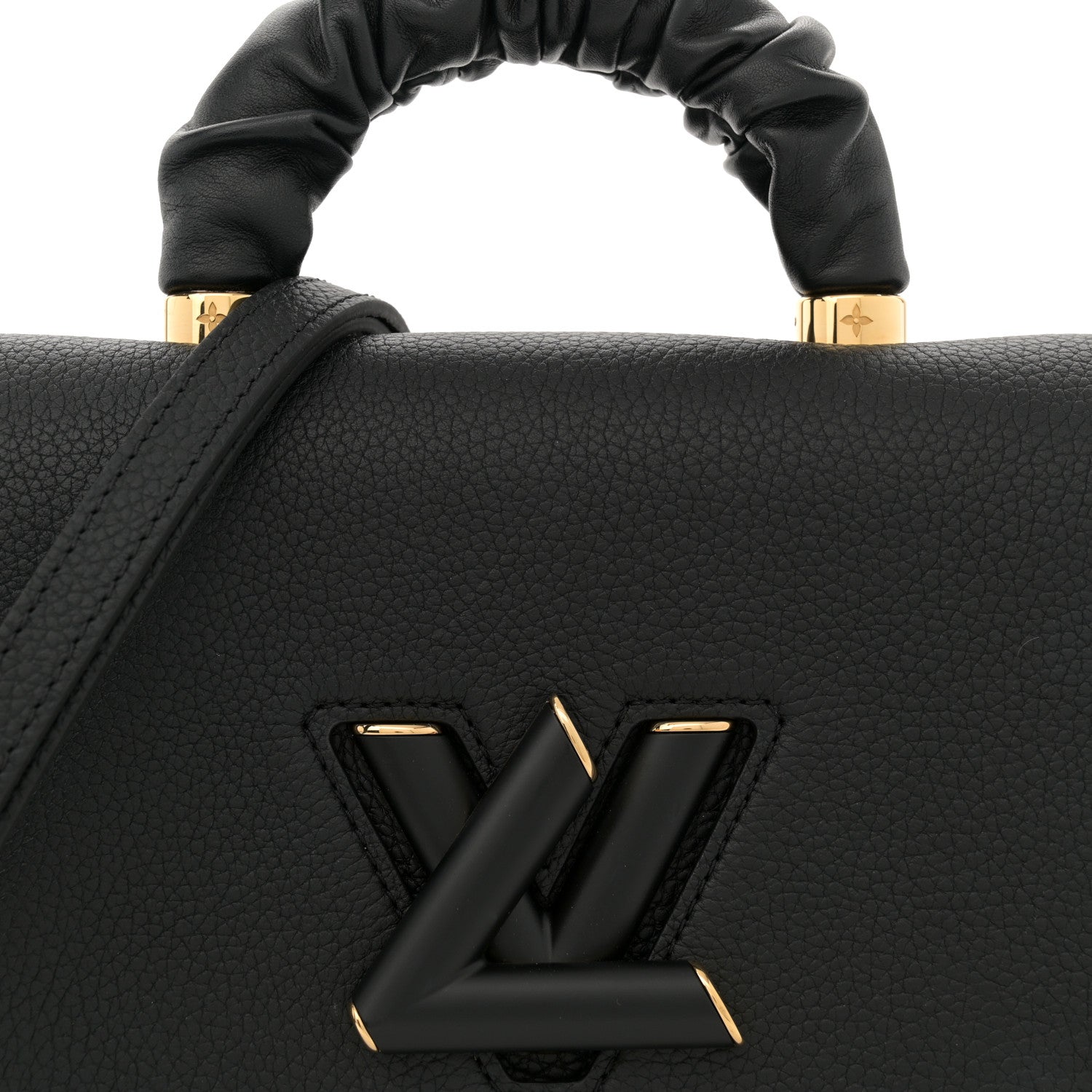 Louis Vuitton Taurillon Smooth Calfskin Scrunchie Twist One Handle MM Black 8 of 11