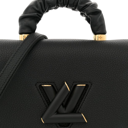 Louis Vuitton Taurillon Smooth Calfskin Scrunchie Twist One Handle MM Black 8 of 11