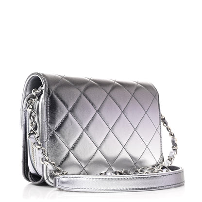 Chanel Metallic Lambskin Like A Wallet Flap Silvery Black 3 of 10