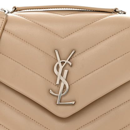 Saint Laurent Calfskin Y Quilted Monogram Small Loulou Chain Satchel Dark Beige 8 of 12