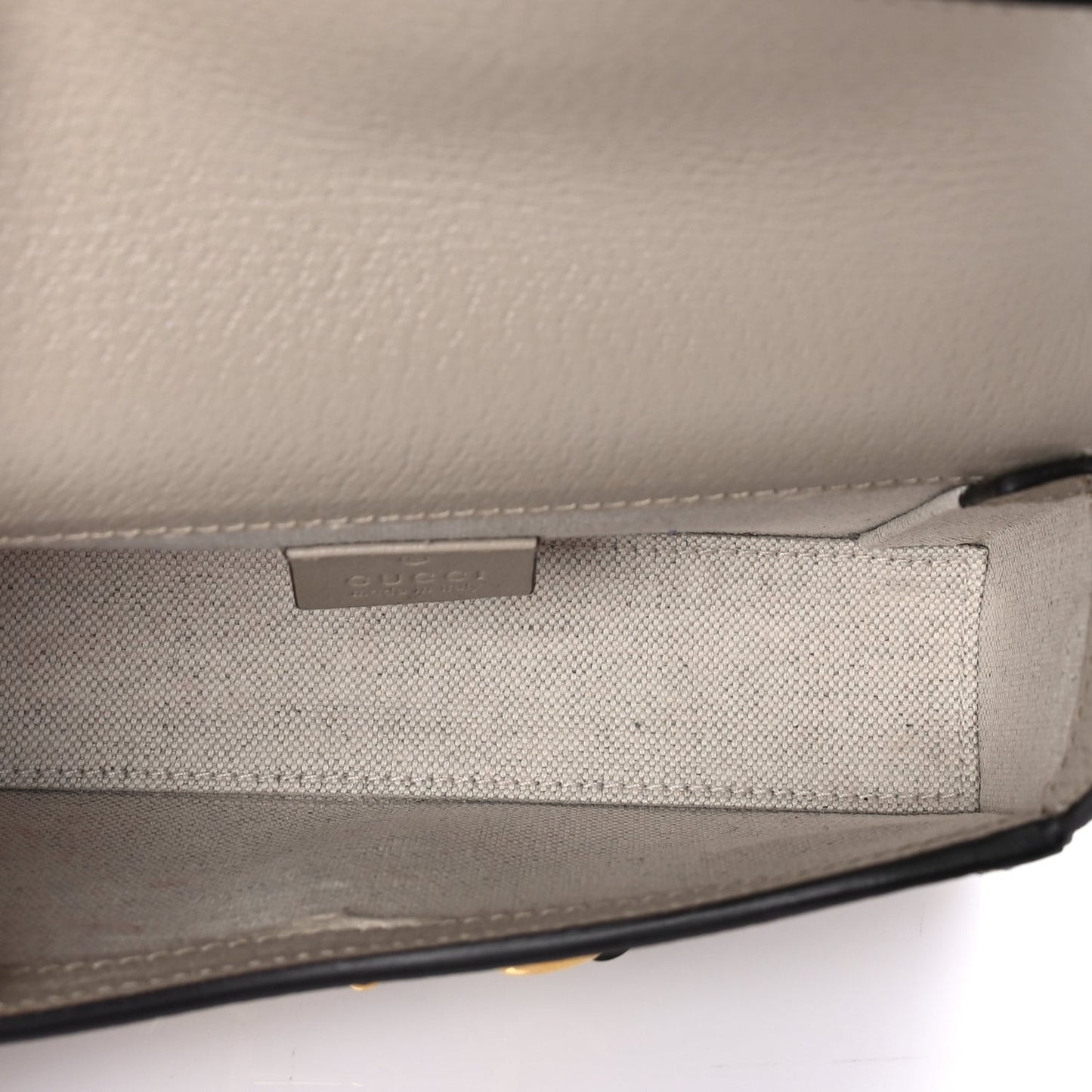 GG Supreme Monogram Textured Dollar Calfskin Mini Horsebit 1955 Shoulder Bag Beige Mystic White Oatmeal