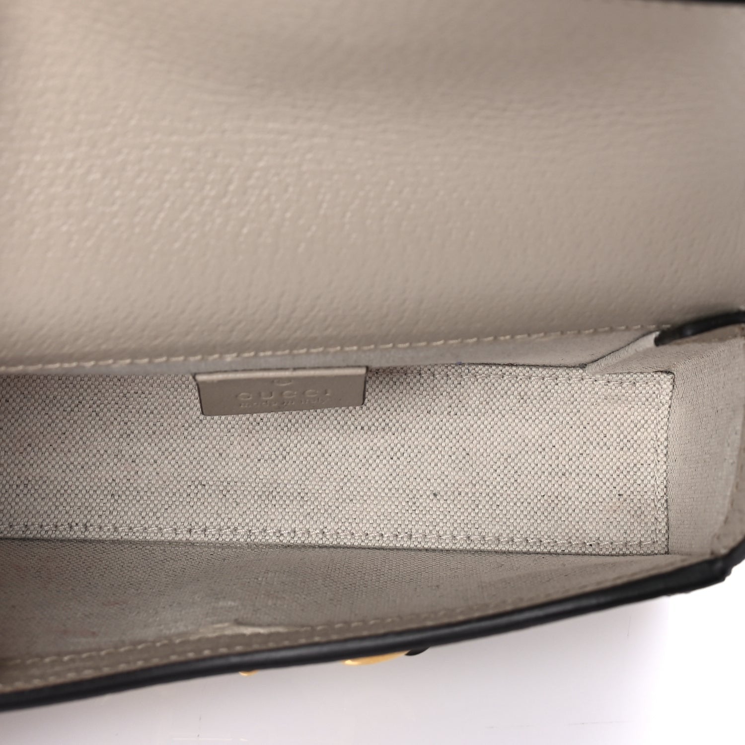 Gucci GG Supreme Monogram Textured Dollar Calfskin Mini Horsebit 1955 Shoulder Bag Beige Mystic White Oatmeal 4 of 8