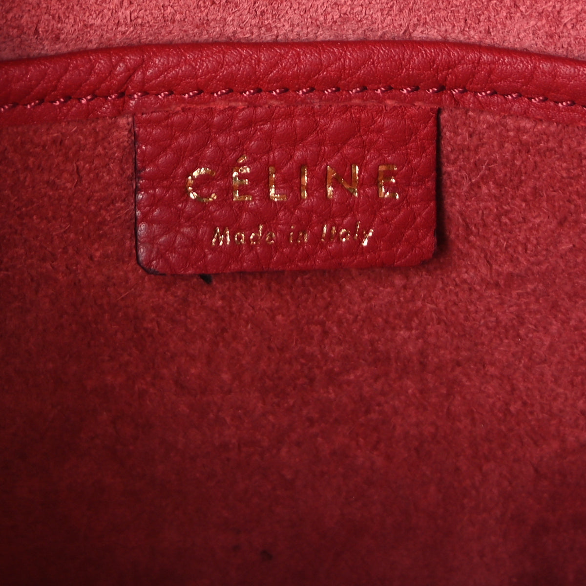 Drummed Calfskin Nano Luggage Merlot