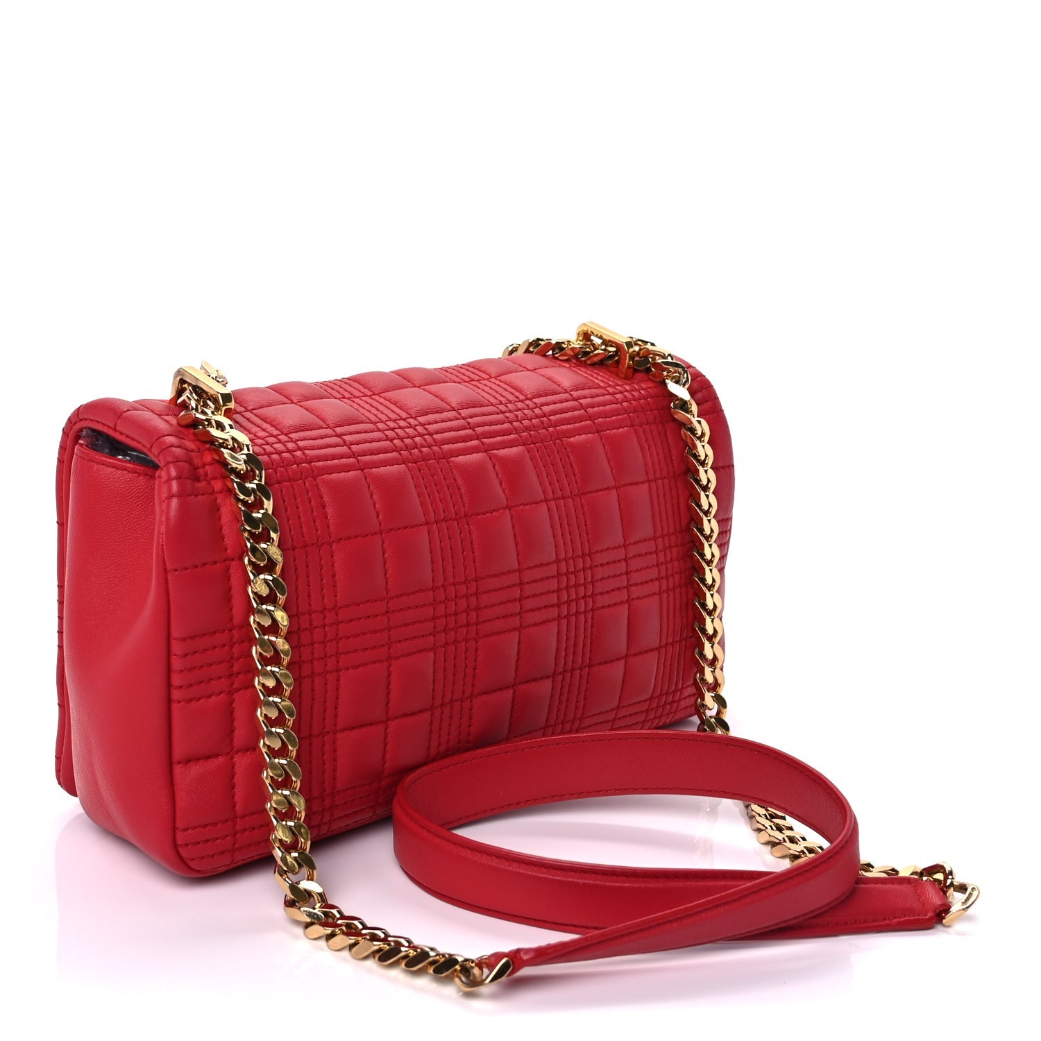 Burberry Lambskin Quilted Small Lola Bag Red 2 of 8