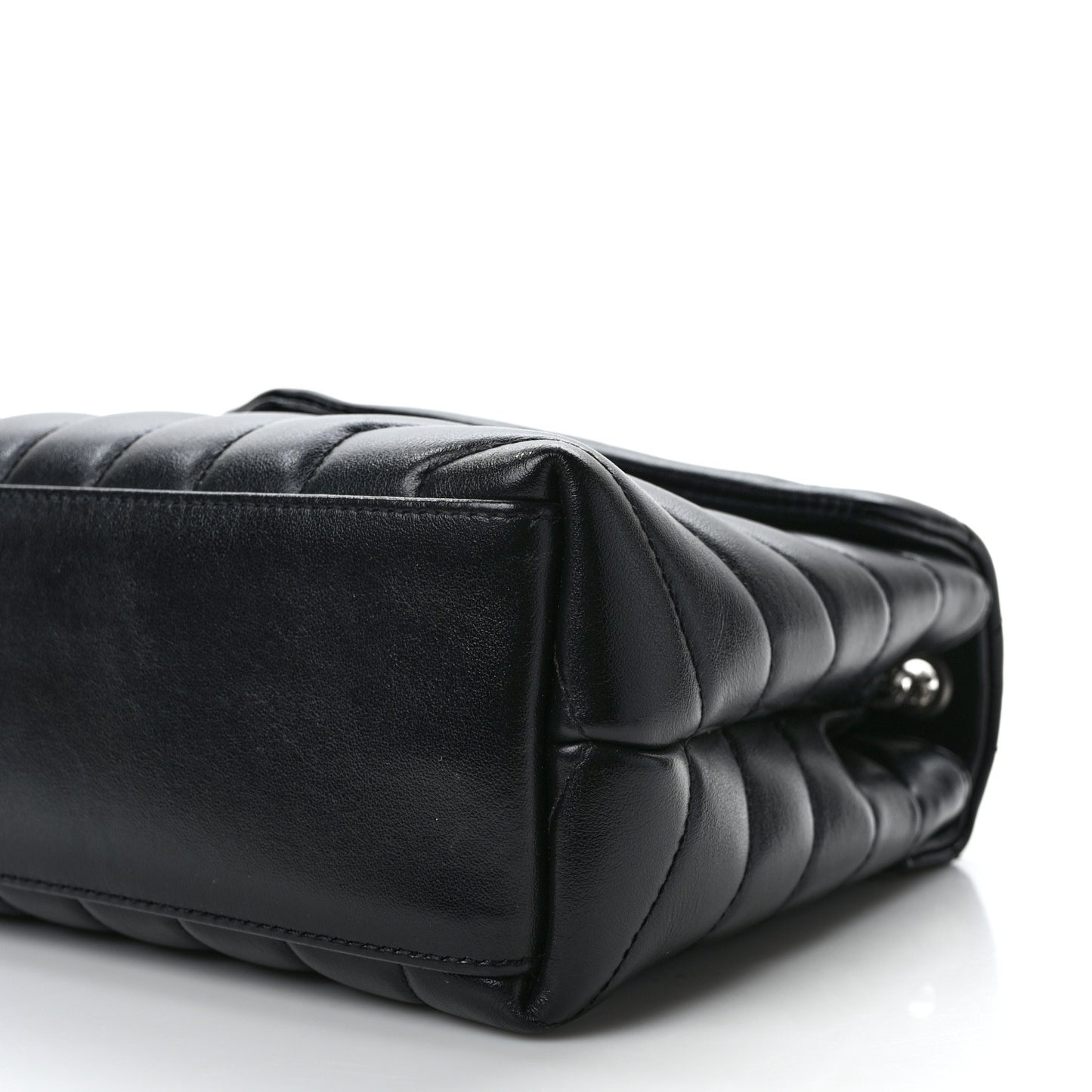 Calfskin Y Quilted Monogram Small Loulou Chain Satchel Black