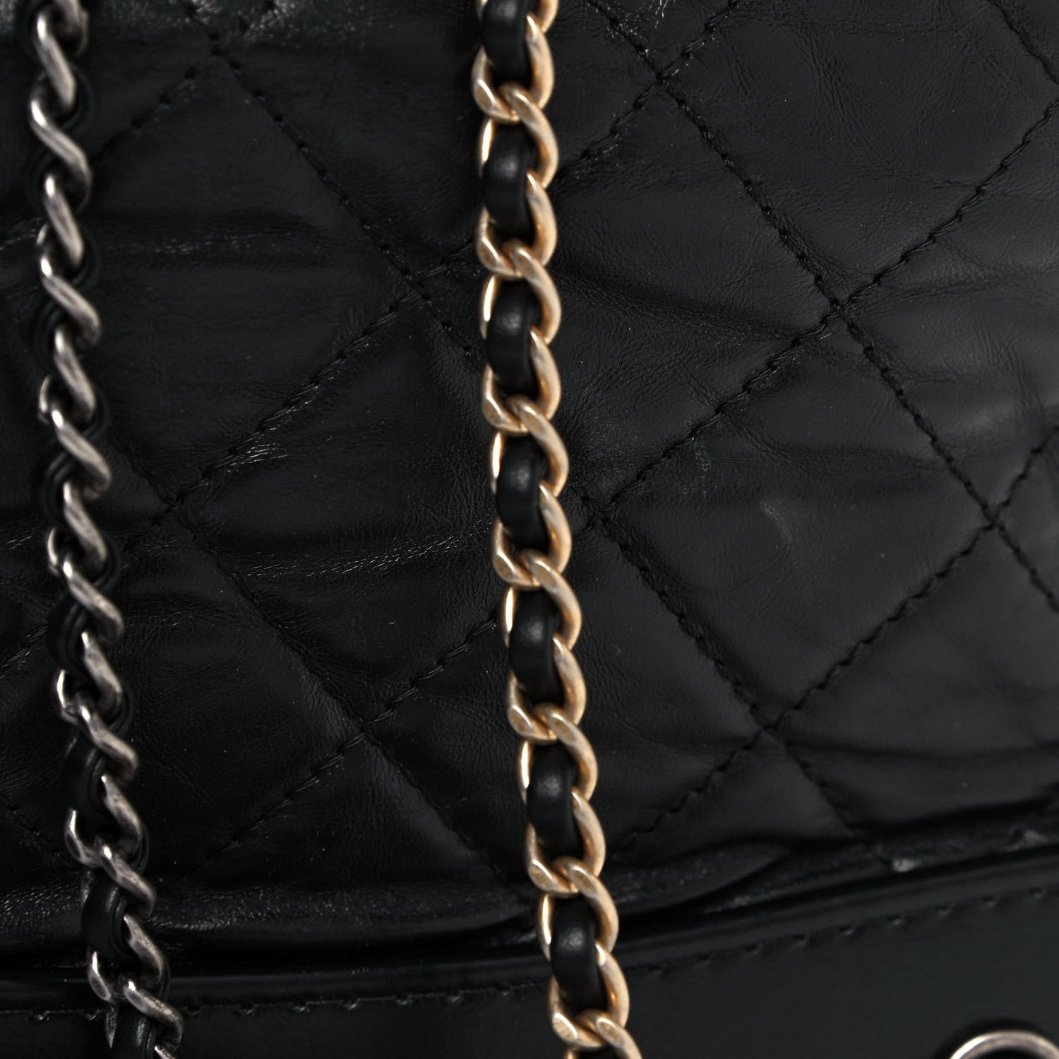 Chanel Aged Calfskin Quilted Gabrielle Backpack Black 15 of 18