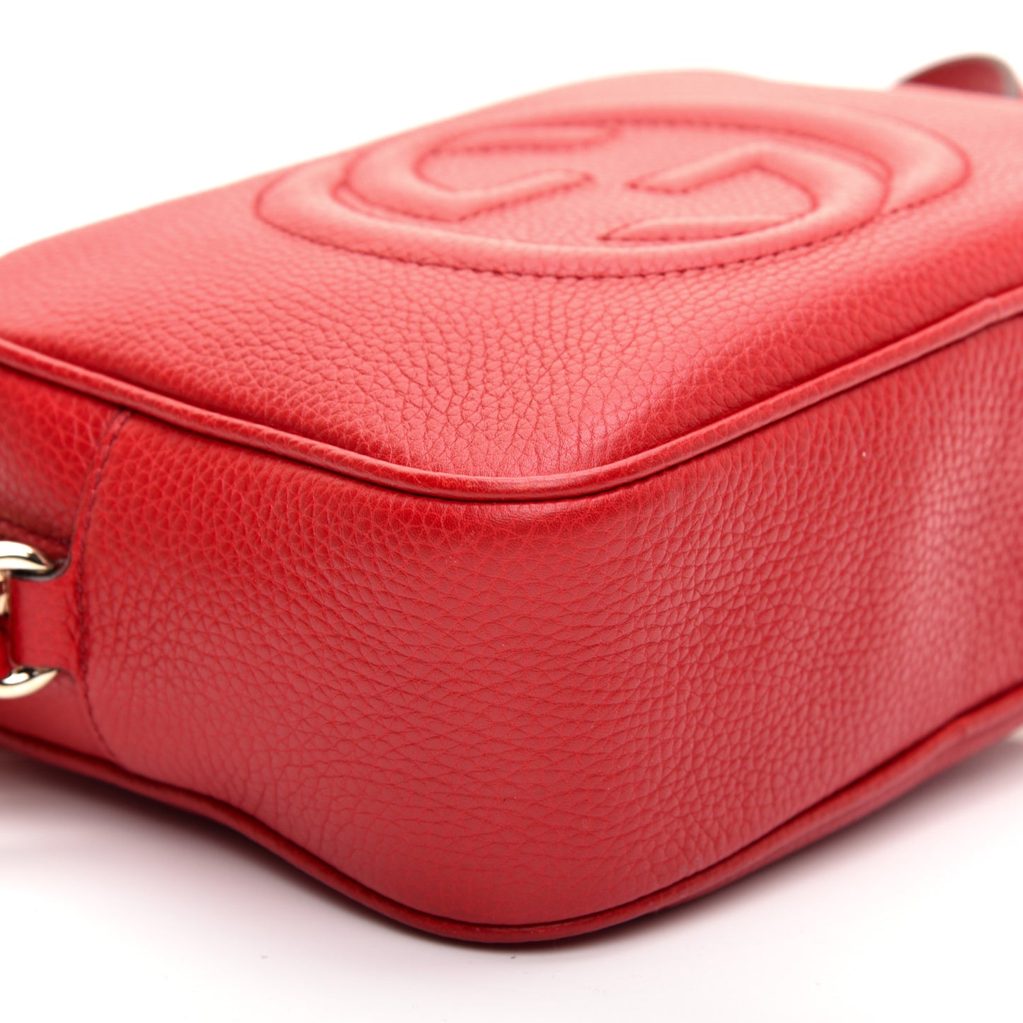 Pebbled Calfskin Small Soho Disco Bag Tabasco Red