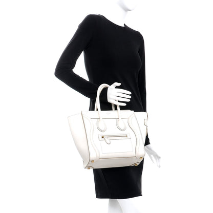 Celine Goatskin Micro Luggage White 2 of 12